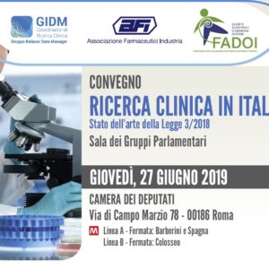 CONVEGNO RICERCA CLINICA IN ITALIA "Stato dell’arte della Legge 3/2018"