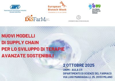 EUROPEAN BIOTECH WEEK 2025 – NUOVI MODELLI DI SUPPLY CHAIN PER LO SVILUPPO DI TERAPIE AVANZATE SOSTENIBILI