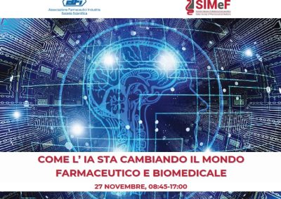 WEBINAR | GIORNATA AFI – SIMeF | Come l’IA sta cambiando il mondo farmaceutico e biomedicale