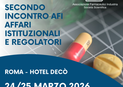 SAVE THE DATE – SECONDO INCONTRO AFI – AFFARI ISTITUZIONALI E REGOLATORI – 24/25 Marzo 2026