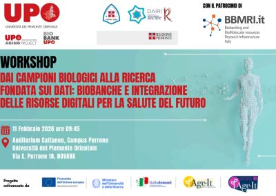 WORKSHOP – DAI CAMPIONI BIOLOGICI ALLA RICERCA FONDATA SUI DATI: BIOBANCHE E INTEGRAZIONE DELLE RISORSE DIGITALI PER LA SALUTE DEL FUTURO