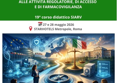 SIARV – Giornate di studio e aggiornamento dedicato alle attività regolatorie, di accesso e di farmacovigilanza: 19° CORSO DIDATTICO