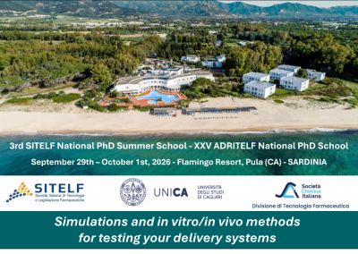 3rd SITELF National PhD Summer School – XXV ADRITELF National PhD School – Pula (CA), 29 Sept.-1st Oct., 2026