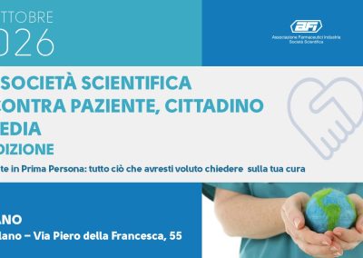 SAVE THE DATE – AFI SOCIETÀ SCIENTIFICA INCONTRA PAZIENTE, CITTADINO E MEDIA – VI EDIZIONE – La Salute in Prima Persona: tutto ciò che avresti voluto chiedere  sulla tua cura